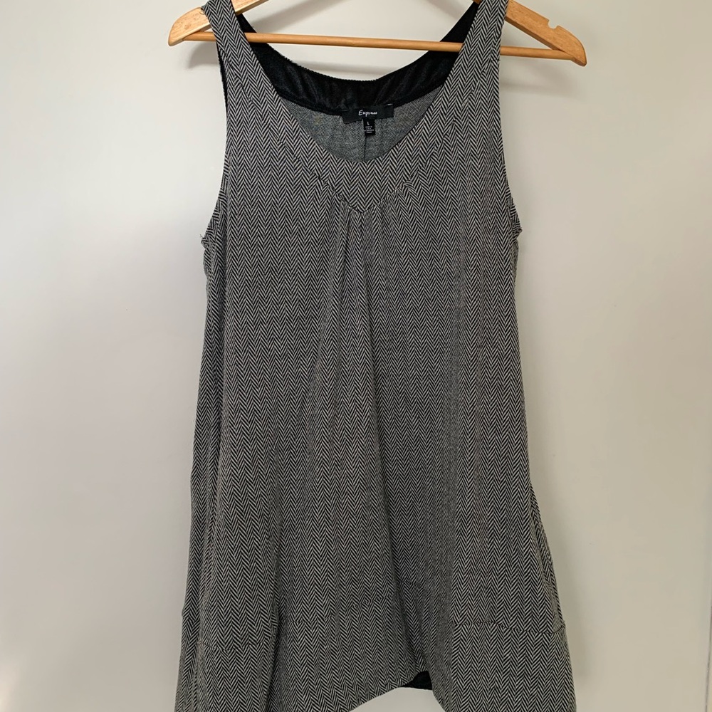 Express Black and White Herringbone Tank Top